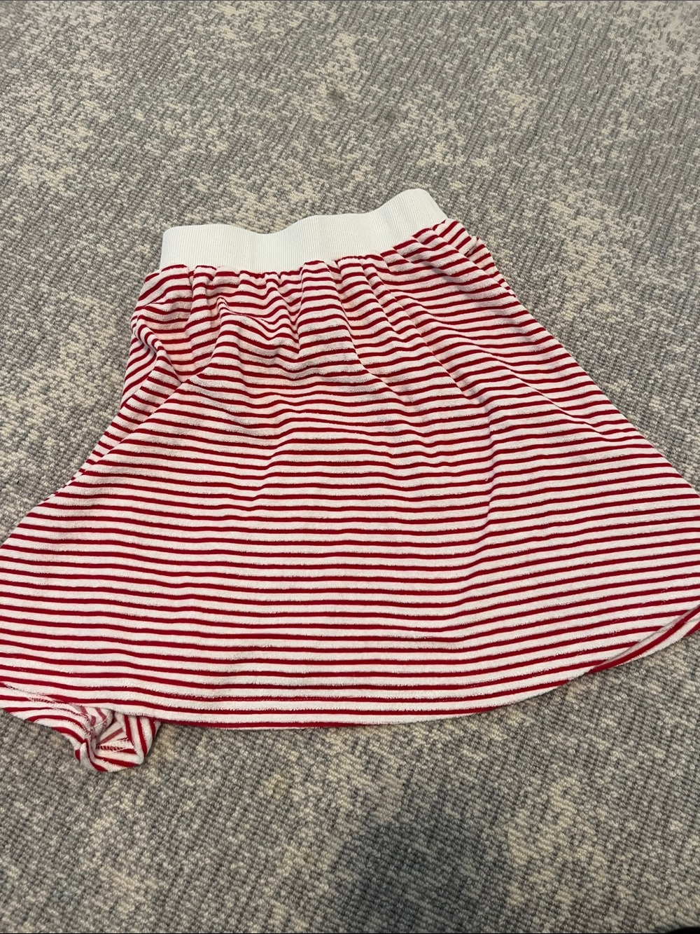 Kids Red and White Striped Elastic-Waist Skirt
